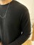Uzun Kollu Tişört Fitilli Bisiklet Yaka Yumuşak Dokulu Tüylenmez Pamuklu Kazak Sweatshirt 2