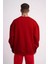 Unisex Biskilet Yaka Üç Iplik Sweatshirt - Kırmızı 2
