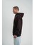 Double Oversize Kapşonlu Dijital Patchli Sweatshirt - Kahve 2