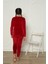 Yeni Sezon Trend Model Kadife Kız Çocuk Pijama Takımı 5990-BORDO 3