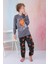 Yeni Sezon Erkek Çocuk Gez Garson Basketball Uzun Kollu Pamuk Interlok Pijama Takımı 5154-FÜME 5