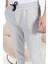 Double Face Kumaş Basic Düz Model Rahat Kalıp Pantolon Kesim Trend Erkek Eşofman ALTI-2880-GRI Melanj 3