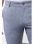 Kırçıllı Lacivert Renk Slim Fit Keten Erkek Pantolon 2