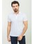 Düz Beyaz Renk Slim Fit Polo Yaka Basic Erkek T-Shirt 1