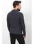 Desenli Antrasit Renk Slim Fit Hakim Yaka Erkek Hırka 4