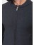 Desenli Antrasit Renk Slim Fit Hakim Yaka Erkek Hırka 5