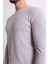 Desenli Gri Renk Slim Fit Erkek Bisiklet Yaka Kazak 2