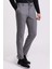 Düz Gri Renk Super Slim Fit Beli Lastikli İpli Erkek Pantolon 2