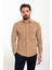 Desenli Kamel Rengi Slim Fit Erkek Gömlek 1