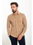 Desenli Kamel Rengi Slim Fit Erkek Gömlek 3