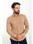 Desenli Kamel Rengi Slim Fit Erkek Gömlek 4
