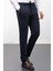 Düz Lacivert Super Slim Fit Beli Lastikli Ipli Erkek Pantolon 1