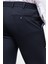 Düz Lacivert Super Slim Fit Beli Lastikli Ipli Erkek Pantolon 3