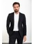 Düz Siyah Slim Fit Mono Yaka Erkek Takım Elbise 1
