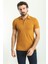 Düz Kamel Rengi Slim Fit Polo Yaka Basic Erkek T-Shirt 1