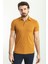 Düz Kamel Rengi Slim Fit Polo Yaka Basic Erkek T-Shirt 3