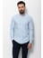 Desenli Mavi Renk Slim Fit Erkek Gömlek 1