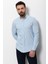 Desenli Mavi Renk Slim Fit Erkek Gömlek 3