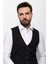 Düz Siyah Renk Slim Fit Klasik Erkek Yelek 2