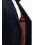 Düz Lacivert Slim Fit Mono Yaka Kruvaze Erkek Ceket 4