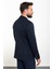 Düz Lacivert Slim Fit Mono Yaka Kruvaze Erkek Ceket 5