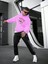 LED Zeppelin Baskılı Oversize Pembe Renk 3 Iplik Sweatshirt 4