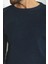 Düz Lacivert Slim Fit Bisiklet Yaka Yün Erkek Triko Kazak 4