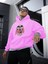 Slayer Baskılı Oversize Pembe Renk 3 Iplik Sweatshirt 2