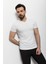 Düz Ekru Rengi Super Slim Fit V Yaka Basic Erkek T-Shirt 3