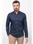 Düz Lacivert Renk Slim Fit Uzun Kollu Erkek Gömlek 1