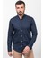 Düz Lacivert Renk Slim Fit Uzun Kollu Erkek Gömlek 4