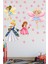 Çocuk odası duvar sticker seti, renkli çiçekli prenses ve yıldızlar teması 4