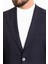 Düz Lacivert Slim Fit Geniş Yaka Yün Erkek Ceket 2