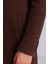 Kırçıllı Kahverengi Slim Fit Hakim Yaka Erkek Yün Kaban 4