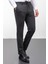 Düz Antrasit Super Slim Fit Beli Lastikli Ipli Erkek Pantolon 1