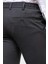 Düz Antrasit Super Slim Fit Beli Lastikli Ipli Erkek Pantolon 3