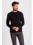 Desenli Siyah Renk Slim Fit Erkek Bisiklet Yaka Kazak 1