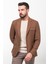 Düz Kamel Rengi Slim Fit Mono Yaka Torba Cep Erkek Ceket 1