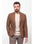 Düz Kamel Rengi Slim Fit Mono Yaka Torba Cep Erkek Ceket 4