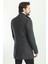 Düz Antrasit Rengi Slim Fit Şal Yaka Yün Erkek Kaban 5