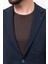 Düz Lacivert Slim Fit Torba Cep Mono Yaka İpli Erkek Takım Elbise 2