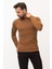 Düz Kamel Rengi Slim Fit Erkek Yarım Balıkçı Yaka Kazak 5