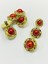 Vintage Serisi Düğme Seti / 2 cm 6 Lı Set (Gold - Kırmızı) 1