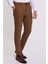 Düz Kamel Rengi Super Slim Fit Beli Lastikli İpli Erkek Pantolon 1