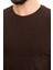 Desenli Kahverengi Slim Fit Bisiklet Yaka Uzun Kollu Erkek T-Shirt 2