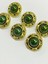 Vintage Serisi Düğme Seti / 2 cm 6 Lı Set (Gold - Yeşil) 2