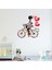 Neşeli kız çocuk odası doğa ve bisiklet temalı renkli duvar sticker seti, 5+ parça 2