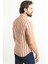 Çizgili Kiremit Rengi Slim Fit Apaç Yaka Kısa Kollu Erkek Gömlek 4