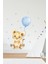 Pastel Renkli Balonlu Aslan ve Yıldızlar Çocuk Odası Duvar Sticker, 5+ Parça, Mavi 1