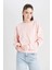 Regular Fit Bisiklet Yaka Kalın Basic Düz Sweatshirt D6645AX24WN 4